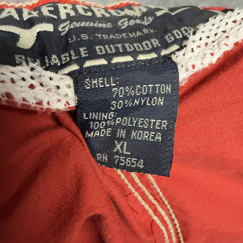 Vintage Abercrombie Swim Shorts Mens XL/2XL Red Cargo Pocket Unlined Trunks Y2K